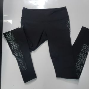 lululemon athletica Black Leggings with Pineapple Design